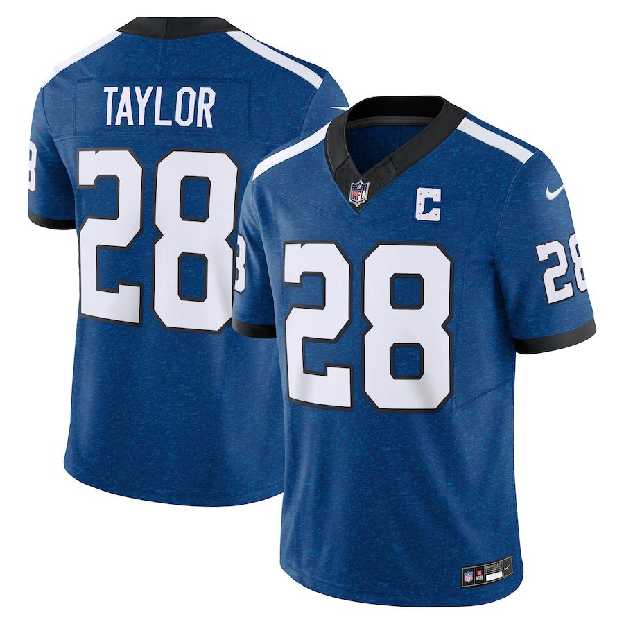 Men Indianapolis Colts #28 Jonathan Taylor Nike Royal Indiana Nights Alternate Vapor F.U.S.E. Limited NFL Jersey